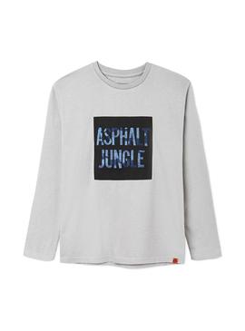 Camiseta Mayoral Bordado Camuflaje Gris Niño