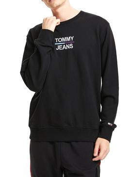 Sudadera Tommy Jeans Essential Negro Para Hombre