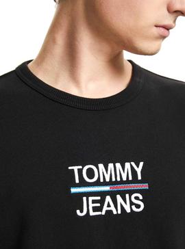 Sudadera Tommy Jeans Essential Negro Para Hombre