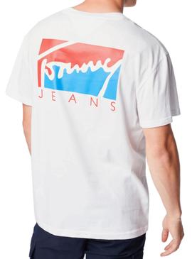 Camiseta Tommy Jeans Block Graphic Blanco Hombre