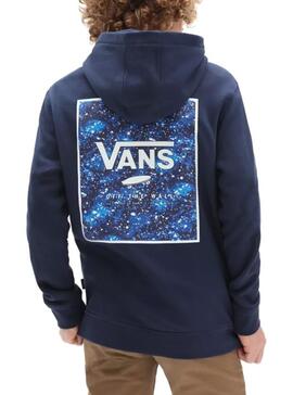 Sudadera Vans Print Box Back Azul Para Niño