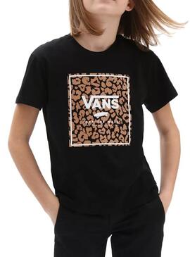 Camiseta Vans Leopard Print Negro Para Niña