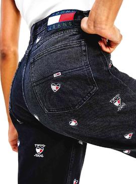Pantalón Vaquero Tommy Jeans Mom Fit Negro Para Mujer