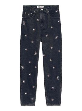 Pantalón Vaquero Tommy Jeans Mom Fit Negro Para Mujer