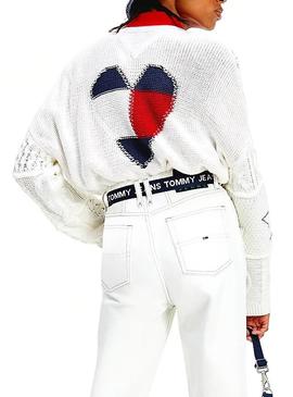 Chaqueta Tommy Jeans Patchwork Blanco Mujer