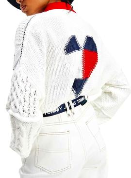 Chaqueta Tommy Jeans Patchwork Blanco Mujer