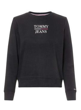Sudadera Tommy Jeans Terry Logo Negro Para Mujer