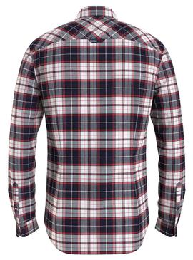 Camisa Tommy Jeans Stretch Check Marino Hombre