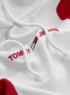 Sudadera Tommy Jeans Reg Linear Blanco Para Mujer