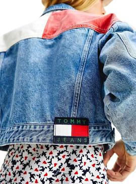 Chaqueta Tommy Jeans Crop Trucker Denim Mujer