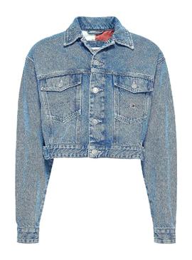 Chaqueta Tommy Jeans Crop Trucker Denim Mujer