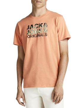 Camiseta Jack and Jones Sokkulent Coral Hombre