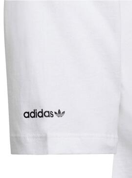 Camiseta Adidas Cropped Blanco Para Niña