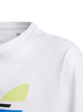Camiseta Adidas Cropped Blanco Para Niña
