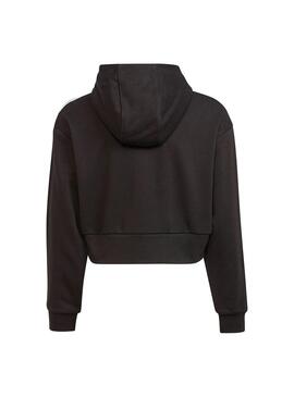 Sudadera Adidas Cropped Hoodie Negro Para Niña