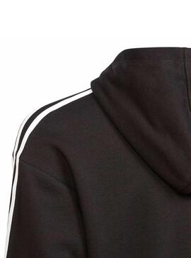 Sudadera Adidas Cropped Hoodie Negro Para Niña