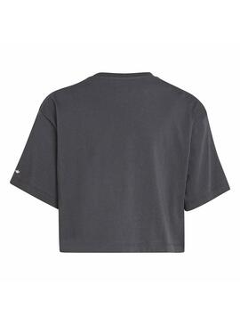 Camiseta Adidas Cropped Negro Para Niña