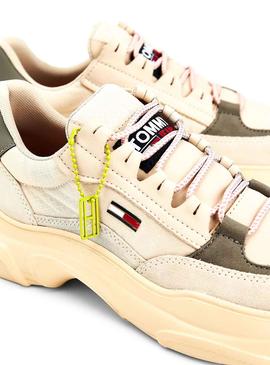 Zapatillas Tommy Jeans Deportivas Beige Para Mujer