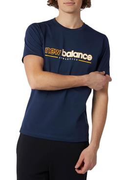 Camiseta New Balance Athletics Azul Para Hombre