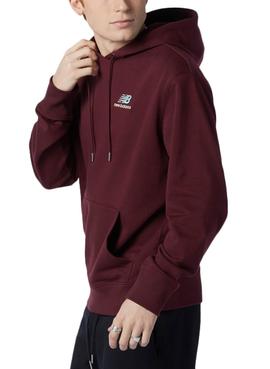 Sudadera New Balance Essentials Granate Hombre