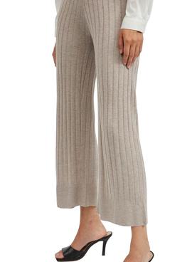 Pantalón Culotte Vila Viribbia Beige Para Mujer