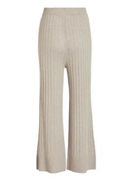 Pantalón Culotte Vila Viribbia Beige Para Mujer