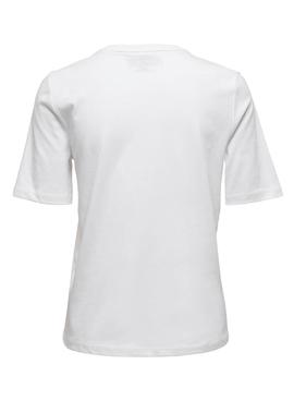 Camiseta Only Snoopy Blanco Para Mujer