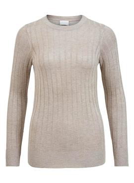 Jersey Vila Viribbia Beige Para Mujer