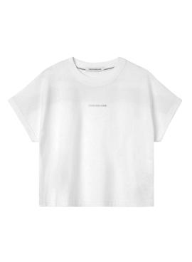 Camiseta Calvin Klein Jeans Degrade Blanco Mujer
