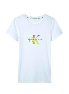 Camiseta Calvin Klein Jeans Filled Blanco Mujer