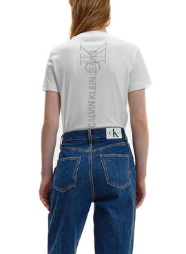 Camiseta Calvin Klein Jeans Vertical Blanco Mujer