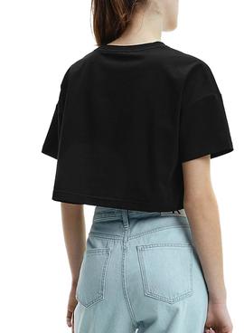 Camiseta Calvin Klein Jeans Hero Crop Top Negro