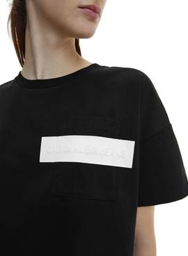 Camiseta Calvin Klein Jeans Hero Crop Top Negro