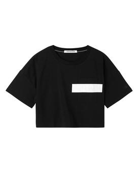 Camiseta Calvin Klein Jeans Hero Crop Top Negro