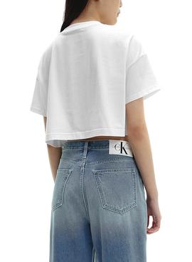 Camiseta Calvin Klein Hero Logo Crop Blanco
