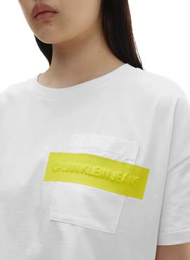Camiseta Calvin Klein Hero Logo Crop Blanco