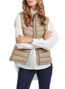 Chaleco Vila Viminsk Acolchado Beige Para Mujer