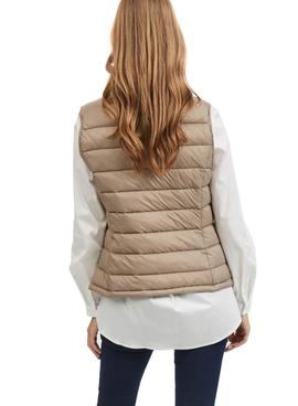 Chaleco Vila Viminsk Acolchado Beige Para Mujer