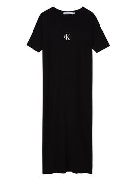 Vestido Calvin Klein Rib Maxi Negro para Mujer