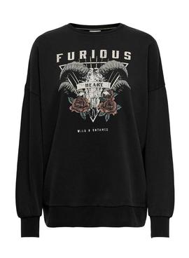 Sudadera Only Lucinda Furious Negro Para Mujer