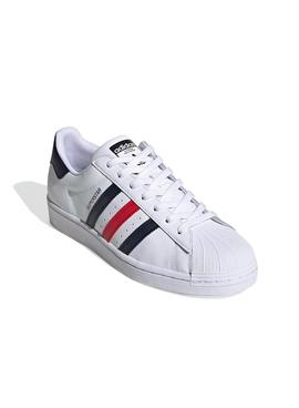 Zapatillas Adidas Superstar Blanco Bandas Hombre