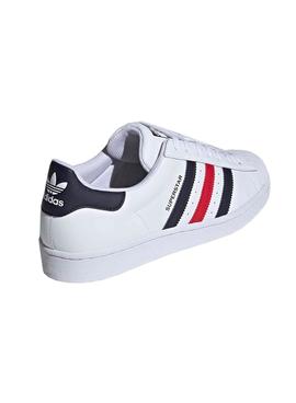 Zapatillas Adidas Superstar Blanco Bandas Hombre