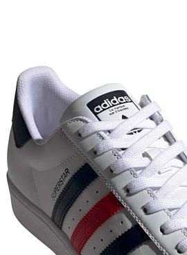 Zapatillas Adidas Superstar Blanco Bandas Hombre