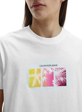 Camiseta Calvin Klein Multi Palm Blanco 