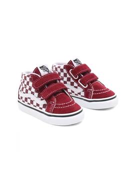 Zapatilla Vans Modelo Checkerboard Mini Granate