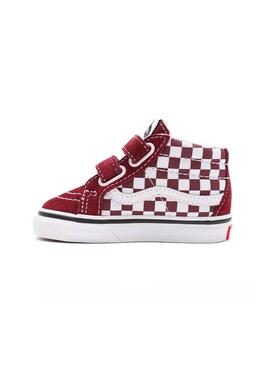 Zapatilla Vans Modelo Checkerboard Mini Granate