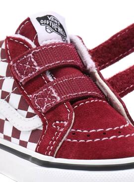 Zapatilla Vans Modelo Checkerboard Mini Granate