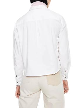 Sobrecamisa Tommy Jeans Utility Blanco para Mujer