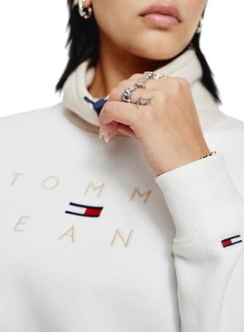 Sudadera Tommy Jeans Tonal Blanco para Mujer