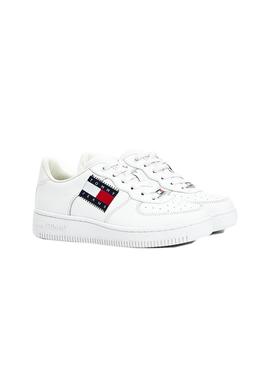 Zapatillas Tommy Jeans Low Cut Flag Blanco Mujer